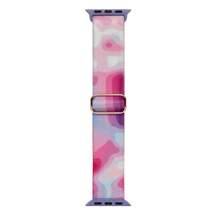 For Apple Watch 3 38mm Painted Pattern Nylon Replacement Watch Band(Ladder Purple Blue) - Watch Bands by PMC TechLife | Online Shopping South Africa | PMC TechLife