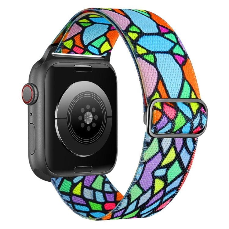 For Apple Watch 2 38mm Painted Pattern Nylon Replacement Watch Band(Geometric Rainbow) - Watch Bands by PMC TechLife | Online Shopping South Africa | PMC TechLife