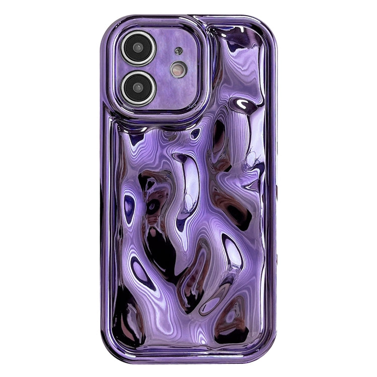 For iPhone 12 Electroplating Meteorite Texture TPU Phone Case(Purple) - iPhone 12 / 12 Pro Cases by PMC Jewellery | Online Shopping South Africa | PMC Jewellery