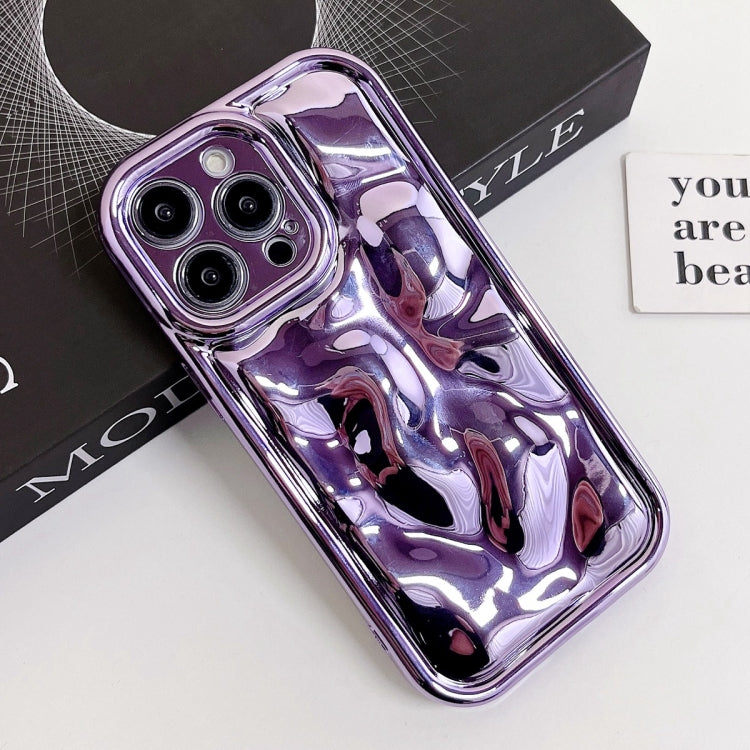 For iPhone 12 Electroplating Meteorite Texture TPU Phone Case(Purple) - iPhone 12 / 12 Pro Cases by PMC Jewellery | Online Shopping South Africa | PMC Jewellery