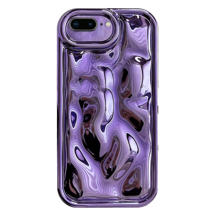 For iPhone 8 Plus / 7 Plus Electroplating Meteorite Texture TPU Phone Case(Purple) - More iPhone Cases by PMC Jewellery | Online Shopping South Africa | PMC Jewellery