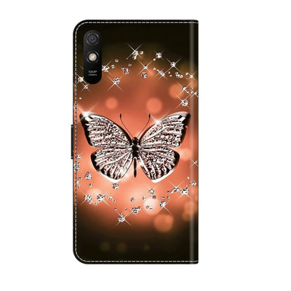 For Xiaomi Redmi 9A Crystal 3D Shockproof Protective Leather Phone Case(Crystal Butterfly) - Xiaomi Cases by PMC Jewellery | Online Shopping South Africa | PMC Jewellery