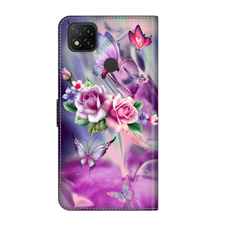 For Xiaomi Redmi 9C Crystal 3D Shockproof Protective Leather Phone Case(Butterfly) - Xiaomi Cases by PMC Jewellery | Online Shopping South Africa | PMC Jewellery