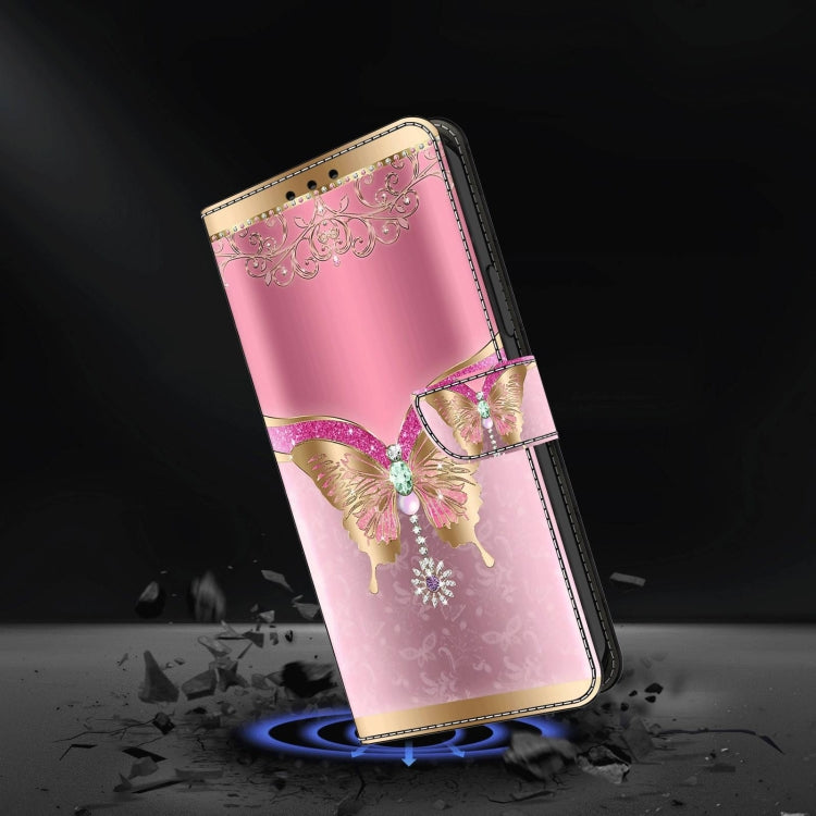 For Xiaomi Redmi 9T Crystal 3D Shockproof Protective Leather Phone Case(Pink Bottom Butterfly) - free shipping - PMC TechLife - Order now!