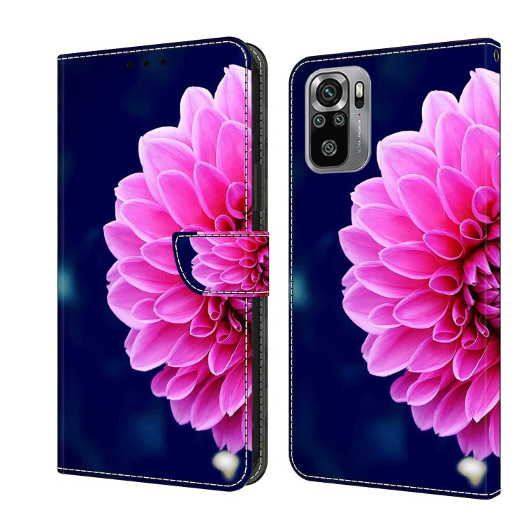 For Xiaomi Redmi Note 10 4G Crystal 3D Shockproof Protective Leather Phone Case(Pink Petals) - free shipping - PMC TechLife - Order now!