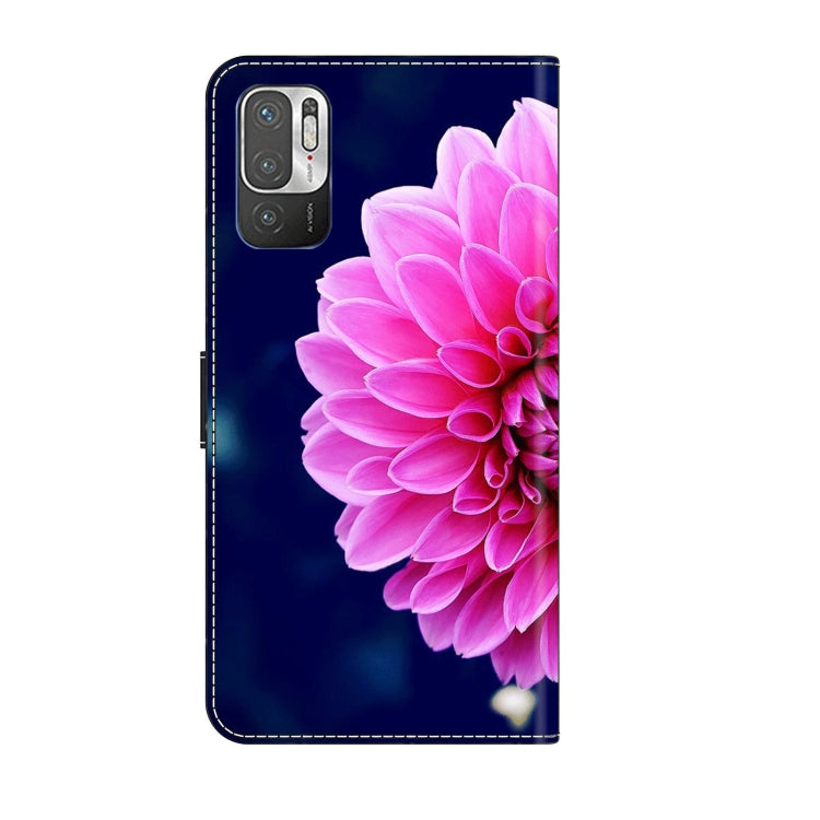 For Xiaomi Redmi Note 10 5G Crystal 3D Shockproof Protective Leather Phone Case(Pink Petals) - Xiaomi Cases by PMC Jewellery | Online Shopping South Africa | PMC Jewellery