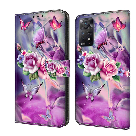 For Xiaomi Redmi Note 11 Pro 5G / 4G Global Crystal 3D Shockproof Protective Leather Phone Case(Butterfly) - Xiaomi Cases by PMC Jewellery | Online Shopping South Africa | PMC Jewellery