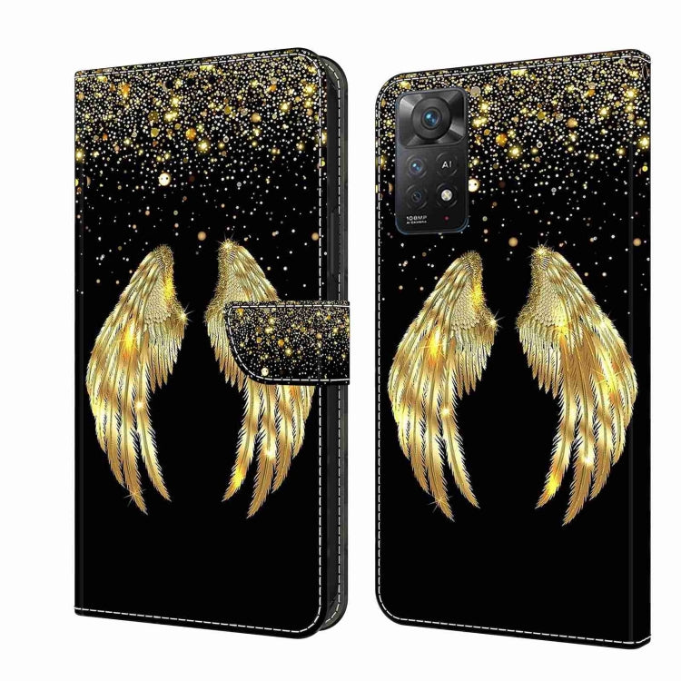 For Xiaomi Redmi Note 11 Pro 5G / 4G Global Crystal 3D Shockproof Protective Leather Phone Case(Golden Wings) - Xiaomi Cases by PMC Jewellery | Online Shopping South Africa | PMC Jewellery