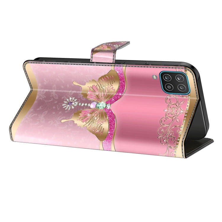 For Xiaomi Redmi Note 12 4G Crystal 3D Shockproof Protective Leather Phone Case(Pink Bottom Butterfly) - free shipping - PMC TechLife - Order now!