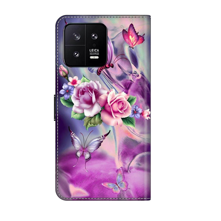 For Xiaomi 13 Crystal 3D Shockproof Protective Leather Phone Case(Butterfly) - 13 Cases by PMC Jewellery | Online Shopping South Africa | PMC Jewellery