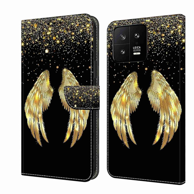 For Xiaomi 13 Crystal 3D Shockproof Protective Leather Phone Case(Golden Wings) - 13 Cases by PMC Jewellery | Online Shopping South Africa | PMC Jewellery