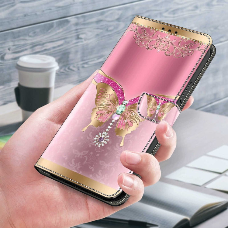 For Samsung Galaxy S23 Crystal 3D Shockproof Protective Leather Phone Case(Pink Bottom Butterfly) - free shipping - PMC TechLife - Order now!