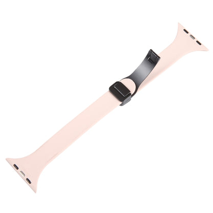 For Apple Watch SE 2022 40mm Magnetic Buckle Slim Silicone Watch Band(Pink) - Watch Bands by PMC Jewellery | Online Shopping South Africa | PMC Jewellery