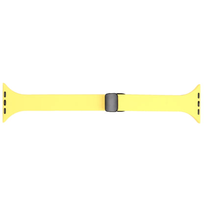 For Apple Watch SE 40mm Magnetic Buckle Slim Silicone Watch Band(Light Yellow) - Watch Bands by PMC Jewellery | Online Shopping South Africa | PMC Jewellery