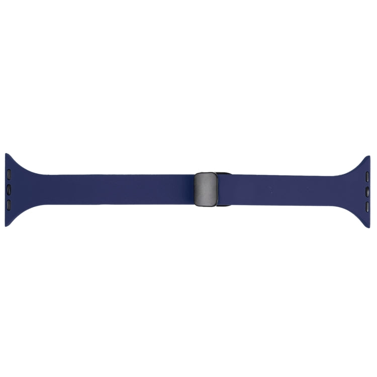 For Apple Watch SE 44mm Magnetic Buckle Slim Silicone Watch Band(Midnight Blue) - Watch Bands by PMC Jewellery | Online Shopping South Africa | PMC Jewellery