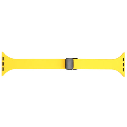 For Apple Watch 6 40mm Magnetic Buckle Slim Silicone Watch Band(Yellow) - Watch Bands by PMC Jewellery | Online Shopping South Africa | PMC Jewellery