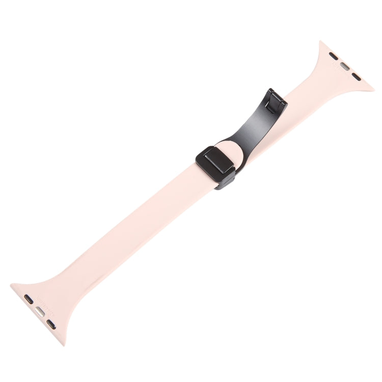 For Apple Watch 6 40mm Magnetic Buckle Slim Silicone Watch Band(Pink) - Watch Bands by PMC Jewellery | Online Shopping South Africa | PMC Jewellery