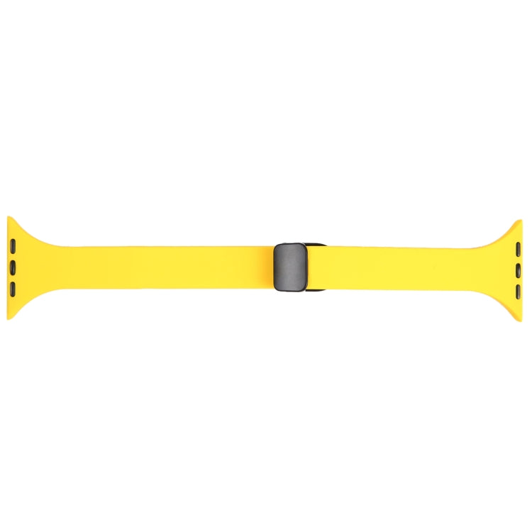 For Apple Watch 5 44mm Magnetic Buckle Slim Silicone Watch Band(Yellow) - Watch Bands by PMC Jewellery | Online Shopping South Africa | PMC Jewellery