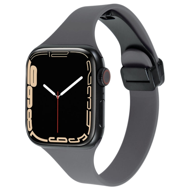 For Apple Watch 3 42mm Magnetic Buckle Slim Silicone Watch Band(Starry Grey) - Watch Bands by PMC Jewellery | Online Shopping South Africa | PMC Jewellery