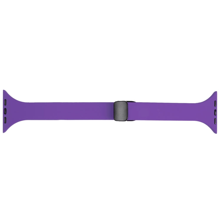 For Apple Watch 2 42mm Magnetic Buckle Slim Silicone Watch Band(Dark Purple) - Watch Bands by PMC Jewellery | Online Shopping South Africa | PMC Jewellery