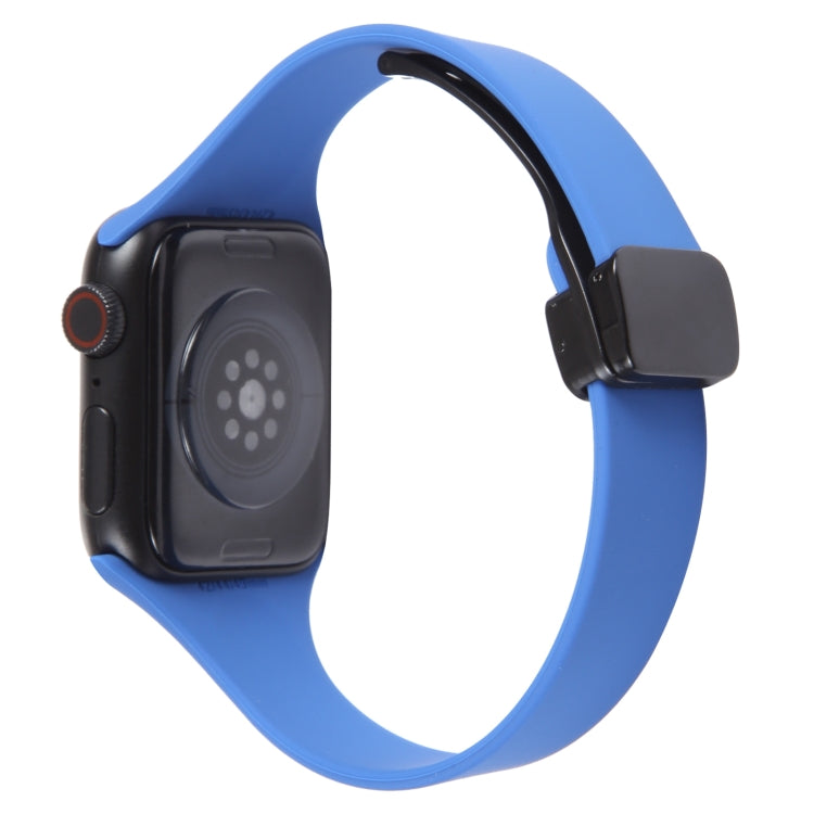 For Apple Watch 2 38mm Magnetic Buckle Slim Silicone Watch Band(Royal Blue) - Watch Bands by PMC Jewellery | Online Shopping South Africa | PMC Jewellery