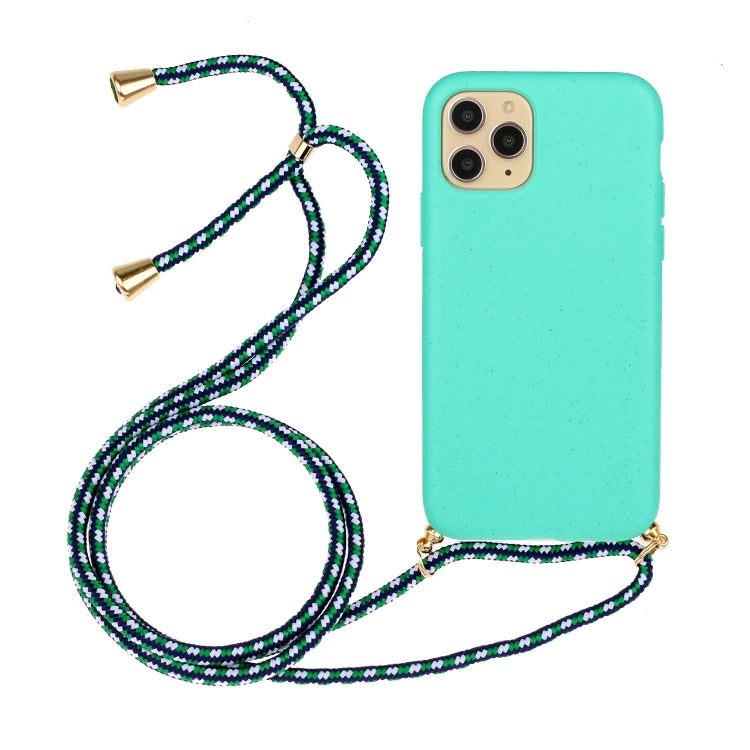 For iPhone 15 Pro Max Wheat Straw Material + TPU Phone Case with Lanyard(Green) - iPhone 15 Pro Max Cases by PMC Jewellery | Online Shopping South Africa | PMC Jewellery