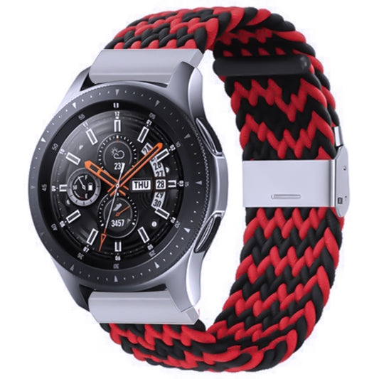 18mm Nylon Braided Metal Buckle Watch Band(W Black Red) - Watch Bands by PMC Jewellery | Online Shopping South Africa | PMC Jewellery