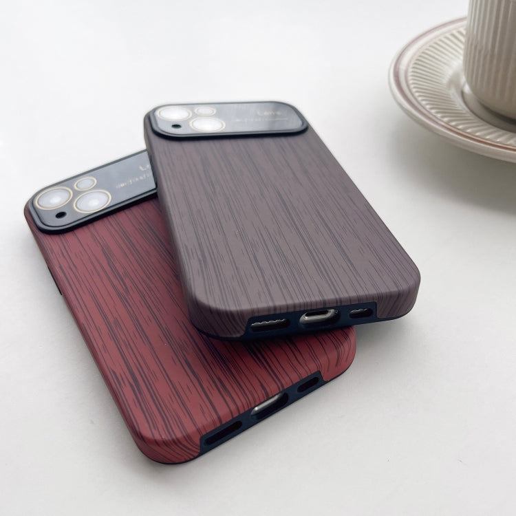 For iPhone 14 Plus Wood Grain TPU Phone Case with Lens Film(Grey) - iPhone 14 Plus Cases by PMC Jewellery | Online Shopping South Africa | PMC Jewellery