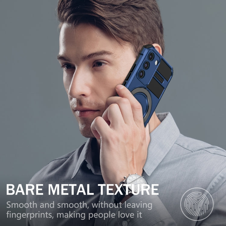 For Samsung Galaxy S22+ 5G MagSafe Magnetic Holder Phone Case(Blue) - Galaxy S22+ 5G Cases by PMC TechLife | Online Shopping South Africa | PMC TechLife | Buy Now Pay Later Mobicred