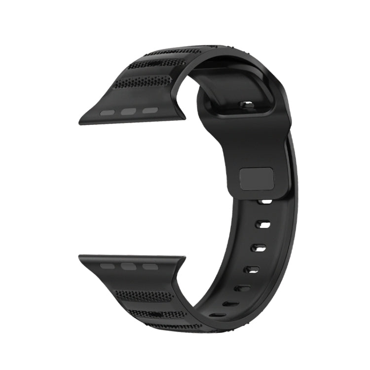 For Apple Watch 8 41mm Dot Texture Fluororubber Watch Band(Black) - Watch Bands by PMC TechLife | Online Shopping South Africa | PMC TechLife