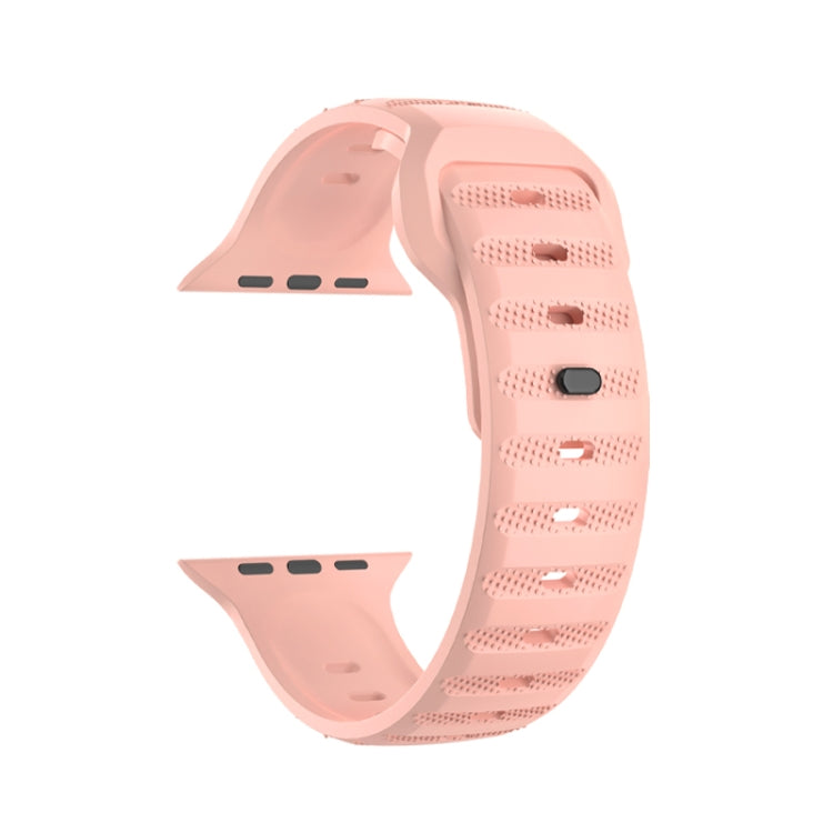 For Apple Watch SE 2022 40mm Dot Texture Fluororubber Watch Band(Nebula Pink) - Watch Bands by PMC TechLife | Online Shopping South Africa | PMC TechLife