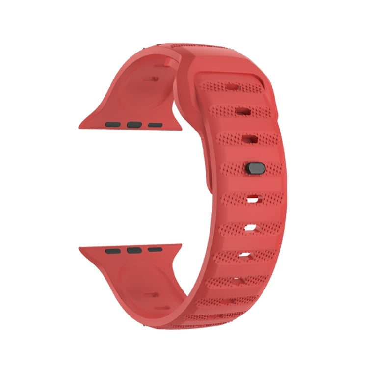 For Apple Watch 7 45mm Dot Texture Fluororubber Watch Band(Red) - Watch Bands by PMC TechLife | Online Shopping South Africa | PMC TechLife