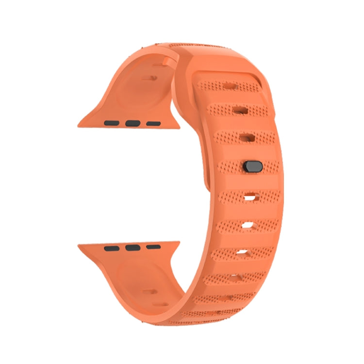 For Apple Watch 5 44mm Dot Texture Fluororubber Watch Band(Orange) - Watch Bands by PMC TechLife | Online Shopping South Africa | PMC TechLife