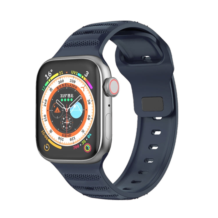 For Apple Watch 5 44mm Dot Texture Fluororubber Watch Band(Midnight Blue) - Watch Bands by PMC TechLife | Online Shopping South Africa | PMC TechLife