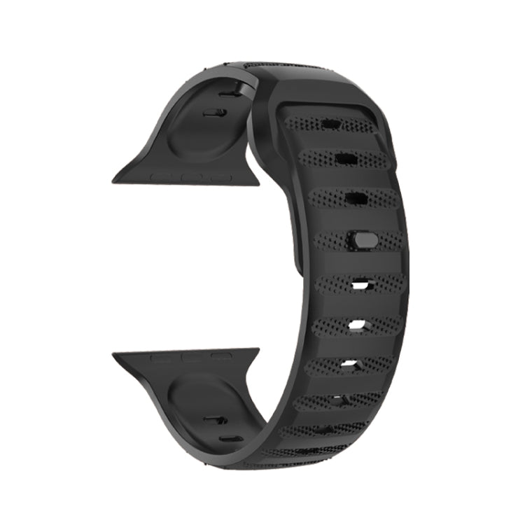For Apple Watch 4 44mm Dot Texture Fluororubber Watch Band(Black) - Watch Bands by PMC TechLife | Online Shopping South Africa | PMC TechLife