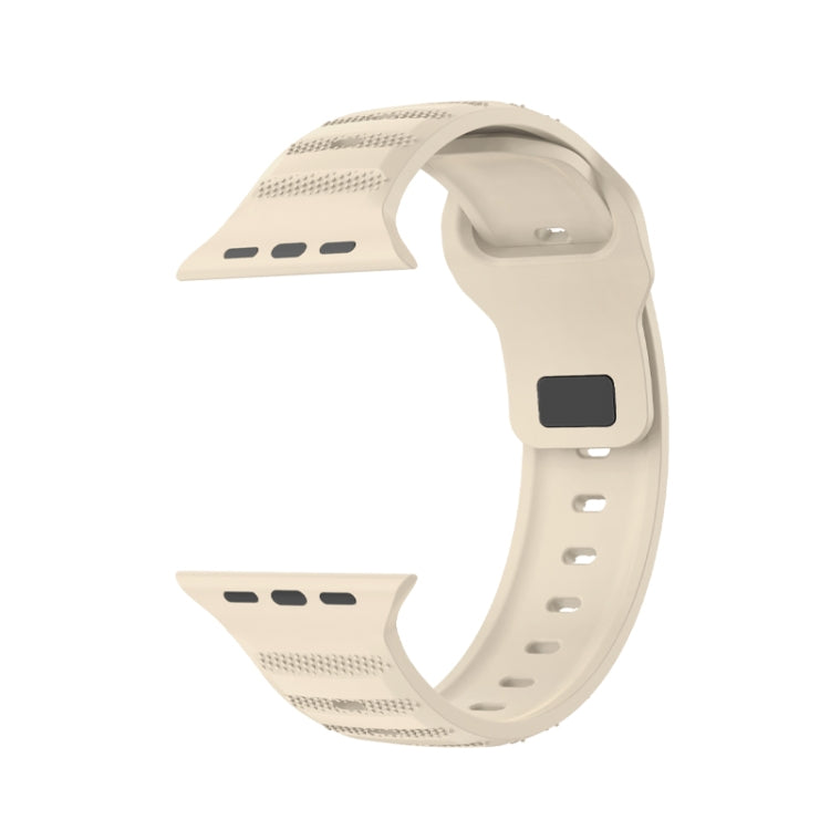 For Apple Watch 38mm Dot Texture Fluororubber Watch Band(Starlight) - Watch Bands by PMC TechLife | Online Shopping South Africa | PMC TechLife
