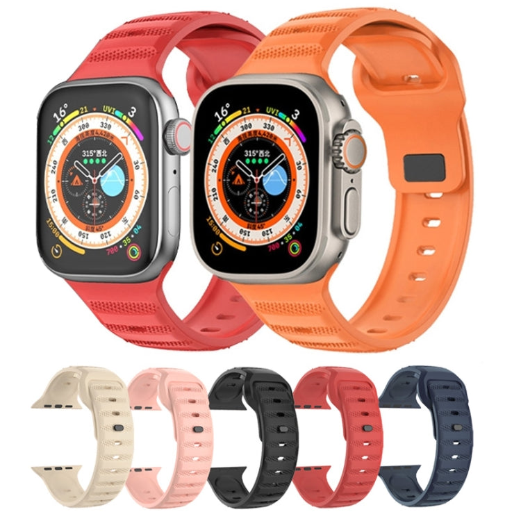 For Apple Watch 2 42mm Dot Texture Fluororubber Watch Band(Midnight Blue) - Watch Bands by PMC TechLife | Online Shopping South Africa | PMC TechLife