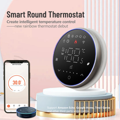 BHT-6001GALW 95-240V AC 5A Smart Round Thermostat Water Heating LED Thermostat With WiFi(Black) - Thermostat & Thermometer by PMC Jewellery | Online Shopping South Africa | PMC Jewellery