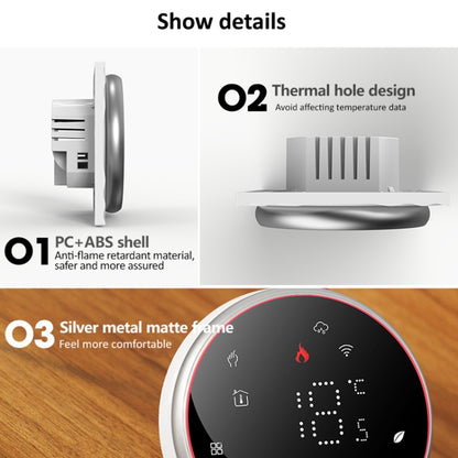 BHT-6001GCLW 95-240V AC 5A Smart Round Thermostat Boiler Heating LED Thermostat With WiFi(White) - Thermostat & Thermometer by PMC Jewellery | Online Shopping South Africa | PMC Jewellery