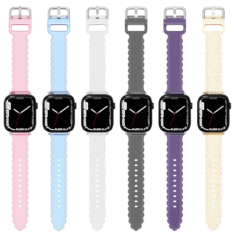 For Apple Watch 2 42mm Diamond Texture Lace Clear TPU Watch Band(Transparent) - Watch Bands by PMC Jewellery | Online Shopping South Africa | PMC Jewellery