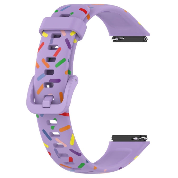 For Huawei Band 7 Sports Rainbow Dots Silicone Watch Band(Purple) - Watch Bands by PMC Jewellery | Online Shopping South Africa | PMC Jewellery