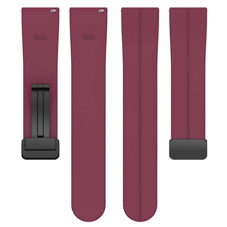 For Huawei Watch 4 / Watch 4 Pro Folding Buckle Silicone Watch Band(Wine Red) - Watch Bands by PMC Jewellery | Online Shopping South Africa | PMC Jewellery