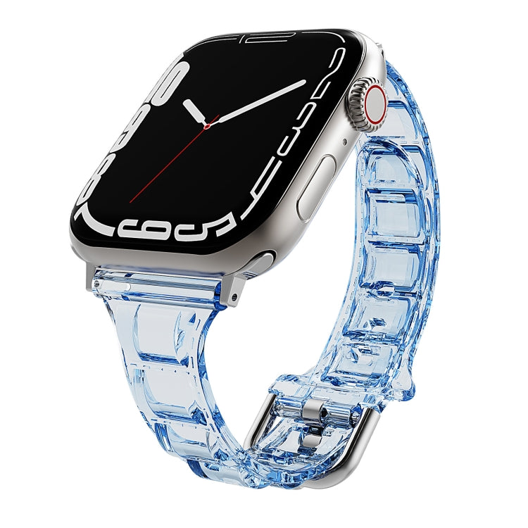 For Apple Watch SE 2022 40mm Cube Airbag Clear TPU Watch Band(Blue) - Watch Bands by PMC Jewellery | Online Shopping South Africa | PMC Jewellery