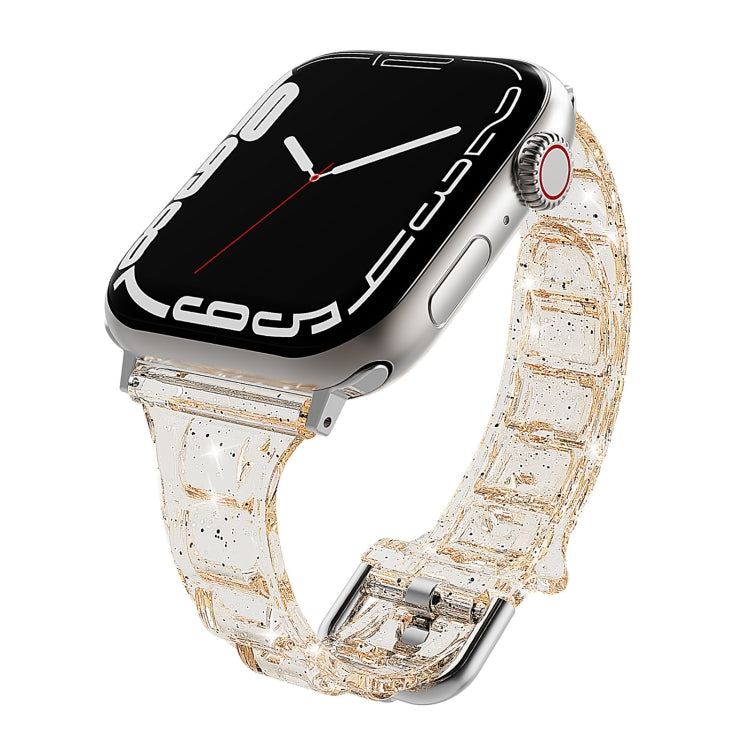 For Apple Watch 38mm Cube Airbag Clear TPU Watch Band(Gold) - Watch Bands by PMC TechLife | Online Shopping South Africa | PMC TechLife