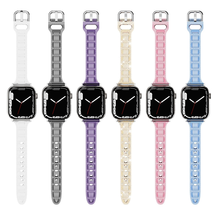 For Apple Watch SE 44mm Cube Airbag Clear TPU Watch Band(Pink) - Watch Bands by PMC Jewellery | Online Shopping South Africa | PMC Jewellery