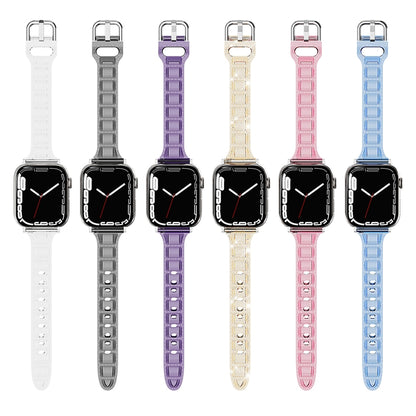 For Apple Watch 7 45mm Cube Airbag Clear TPU Watch Band(Blue) - Watch Bands by PMC Jewellery | Online Shopping South Africa | PMC Jewellery