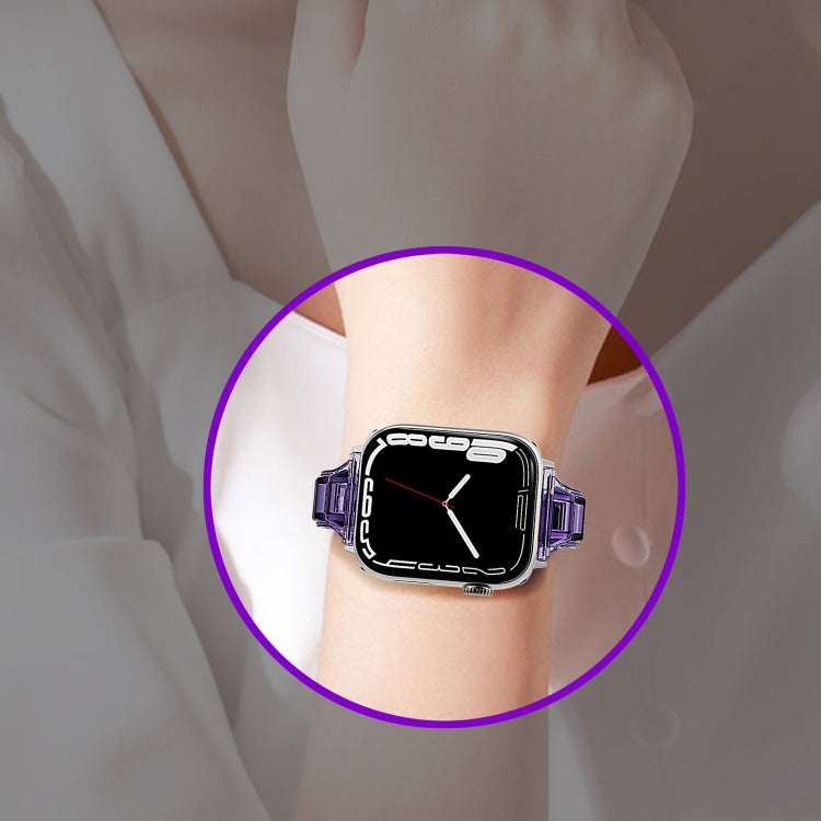 For Apple Watch 8 45mm Cube Airbag Clear TPU Watch Band(Transparent) - Watch Bands by PMC Jewellery | Online Shopping South Africa | PMC Jewellery