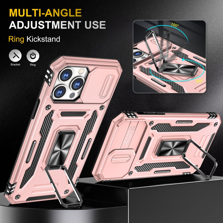 For iPhone 15 Pro Max Armor PC + TPU Camera Shield Phone Case(Rose Gold) - iPhone 15 Pro Max Cases by PMC Jewellery | Online Shopping South Africa | PMC Jewellery