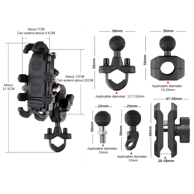 MOTOSLG Crab Motorcycle Phone Clamp Bracket U-Type Headbar Mount(Black) - free shipping - PMC TechLife - Order now!