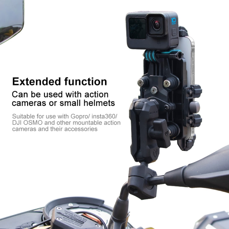 MOTOSLG Crab Motorcycle Phone Clamp Bracket U-Type Headbar Mount(Black) - free shipping - PMC TechLife - Order now!